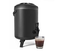 YHNNH, Dispenser for bevande isolato con superficie opaca a doppia parete isolata in acciaio inossidabile nero for caffè, tè, latte, zuppa, feste in famiglia, buffet del caffè(12L)