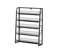 YHNNH, Espositore for snack a 5 livelli, scaffale for minimarket for armadietti da cucina for ufficio, dispensa, negozi al dettaglio, dormitorio(Black,60x15x67cm)