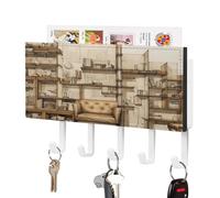 YHNNH Ganci per chiavi da parete, motivo schizzo di The Shelfprinted decorazione in plastica portachiavi da parete con 5 ganci portachiavi personalizzati per ingresso, soggiorno, ufficio