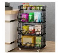 YHNNH, Grande scaffale for snack da supermercato a 4 strati, espositore commerciale for vendita al dettaglio for patatine/bevande/lattina/giocattoli(Black,120x45x110cm)