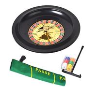 YHNNH Il Kit da Gioco Casinò con Set di Roulette 10" Contiene Una Ruota della in plastica, fiches, Carte, Un Layout in Feltro, for Serata Giochi a casa o Festa in Discoteca