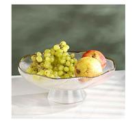 YHNNH, Insalatiera in vetro Ciotole da portata di forma irregolare, ornamento decorativo moderno con base for preparazione della cucina, frutta, snack, dessert(Wit)
