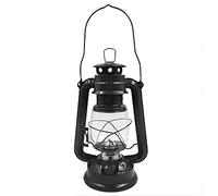 YHNNH Lampada a Cherosene for Interni Lanterna da Tempesta in Metallo Vintage con luci 24 cm Lampada a Petrolio in Ferro Lanterna da uragano sospesa for Uso Interno ed Esterno(Black)
