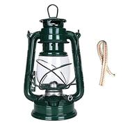 YHNNH Lampada a Olio da 9,8 Pollici for Interni Lampada a Cherosene in Metallo di Vetro Rustico con 2 stoppini Lampada da uragano a Sospensione Grande Decorazione da Tavolo for la casa(Grün)