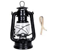 YHNNH Lampada a Olio da 9,8 Pollici for Interni Lampada a Cherosene in Metallo di Vetro Rustico con 2 stoppini Lampada da uragano a Sospensione Grande Decorazione da Tavolo for la casa(Black)