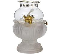 YHNNH Lampada a Olio di Loto Buddha al Burro Luce Anteriore Lampada a Cherosene da Camera Vintage Paralume Trasparente Lanterna da Tavolo for Uso Interno ed Esterno(Wit)