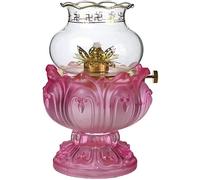 YHNNH Lampada a Olio di Loto Buddha al Burro Luce Anteriore Lampada a Cherosene da Camera Vintage Paralume Trasparente Lanterna da Tavolo for Uso Interno ed Esterno(Roze)