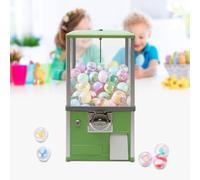 YHNNH, Macchina for Gumball for Bambini, Dispenser for Palline Rimbalzanti PS da 21" di Altezza, Contiene 200 Capsule di Giocattoli, Banca Gumball Rettangolare a Gettoni,Rosso(Green)