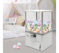 YHNNH, Macchina for Gumball for Bambini, Dispenser for Palline Rimbalzanti PS da 21" di Altezza, Contiene 200 Capsule di Giocattoli, Banca Gumball Rettangolare a Gettoni,Rosso(White)