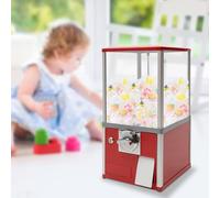 YHNNH, Macchina for Gumball for Bambini, Dispenser for Palline Rimbalzanti PS da 21" di Altezza, Contiene 200 Capsule di Giocattoli, Banca Gumball Rettangolare a Gettoni,Rosso(Red)