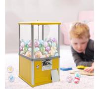 YHNNH, Macchina for Gumball for Bambini, Dispenser for Palline Rimbalzanti PS da 21" di Altezza, Contiene 200 Capsule di Giocattoli, Banca Gumball Rettangolare a Gettoni,Rosso(Yellow)
