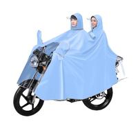 YHNNH Mantella Antipioggia da Equitazione for Due Persone, Impermeabile con Cappuccio, Mantella Antipioggia Antivento, for Bici, Bici elettrica, Moto(Blu,4XL)
