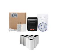 YHNNH Mini stampante portatile for ricevute wireless 58 mm senza inchiostro USB BT ESC/POS Windows Android PC Factura Impresora Termica(BK Add 10Rolls)