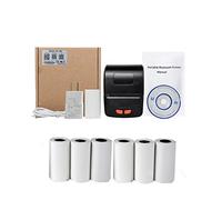 YHNNH Mini stampante portatile for ricevute wireless 58 mm senza inchiostro USB BT ESC/POS Windows Android PC Factura Impresora Termica(BK Add 6Rolls)