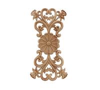 YHNNH， Modanature in legno intagliato, applique ad angolo con decalcomania a forma di fiore in onda di quercia in legno non verniciato for decorazioni for mobili domestici, applique lunga decorativa(3