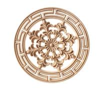 YHNNH， Modanature in legno intagliato, mobili ad angolo rotondo, applique a forma di fiore, cornice non verniciata, armadio, decalcomania for mobili for la casa(20 * 20cm)