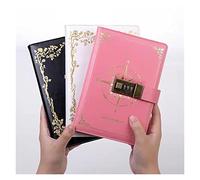 YHNNH, Notebook 200 pagine Libro cifrato Password con blocco Diario Notebook Ragazzo Letteratura semplice e notebook Blocco note creativo Scuola(Black)