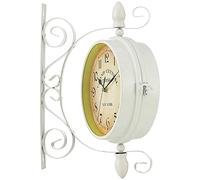 YHNNH Orologi da Giardino Orologio da Giardino Classico con Rotazione a 360°, Stazione ferroviaria, Staffa, Impermeabile, Bellissimo