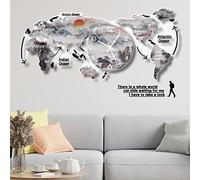 YHNNH, Orologio da parete minimalista con mappa del mondo nordico - Decorazione in acrilico elegante e silenziosa for la casa, il bar, l'hotel - Orologio funzionale for il soggiorno(100 * 45.5cm)