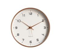 YHNNH, Orologio da parete rotondo in legno, moderno, silenzioso, senza ticchettio, alimentato a batteria, for decorare camera da letto, soggiorno, ingresso, cucina(Dark Wood)