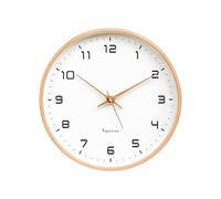 YHNNH, Orologio da parete rotondo in legno, moderno, silenzioso, senza ticchettio, alimentato a batteria, for decorare camera da letto, soggiorno, ingresso, cucina(Light Wood)