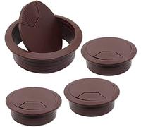 YHNNH, Passacavo for cavo da scrivania da 60 mm, 4 pezzi Passacavo for cavo da scrivania nero, Passacavi for tavolo da scrivania for casa e ufficio Copri fori for porte di superficie del tavolo(Dark B