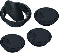 YHNNH, Passacavo for cavo da scrivania da 60 mm, 4 pezzi Passacavo for cavo da scrivania nero, Passacavi for tavolo da scrivania for casa e ufficio Copri fori for porte di superficie del tavolo(Black,