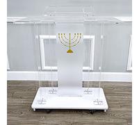 YHNNH Podio for Chiesa, Grande podio Mobile a LED Portatile, pulpiti for chiese, Lussuoso podio in Acrilico Dorato, Piattaforma di Lettura Verticale for Chiesa