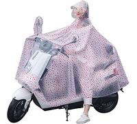 YHNNH, Poncho for Giacca in PVC Trasparente Mantelle for Ciclismo for Adulti Moto Bike Copertura for Scooter Mobile con Paralume(Love Red,4XL)