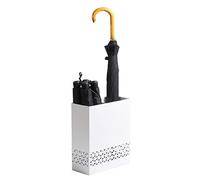 YHNNH Portaombrelli in Ferro for Uso Domestico e Commerciale Bianco/Nero 2 Stili Adatto a 8 Ombrelli Lunghi e Pieghevoli 30,5x13x40 cm(White,Style 2)