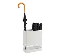 YHNNH Portaombrelli in Ferro for Uso Domestico e Commerciale Bianco/Nero 2 Stili Adatto a 8 Ombrelli Lunghi e Pieghevoli 30,5x13x40 cm(White,Style 1)