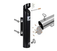 YHNNH, Posacenere da parete for esterni in acciaio inox, grande posacenere da parete commerciale con serratura for casa, esterno, bar, ufficio, hotel, centro commerciale, stazione, parco(Black)