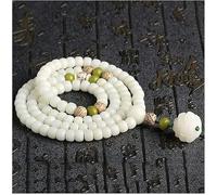 YHNNH, Radice di Bodhi in giada bianca Stringa a mano di loto Bodhi 108 Perline di rosario Perline for bracciale for uomo e donna (Colore : Wit)(Wit)