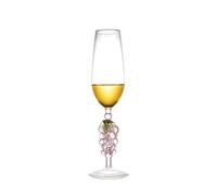 YHNNH regali di anniversario, Set di 1 calici da champagne con gambo alto e piede a forma di uva, capacità 8,42 oz for coppie, appuntamenti, Natale