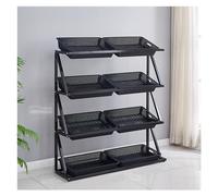 YHNNH, Scaffale for cestino organizer for snack a 4 livelli, 5 strati, da cucina, for supermercato, verde, espositore indipendente for negozio di alimentari(Black,120x35x110cm/47.x13.8x43.3in)