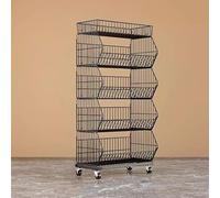 YHNNH, Scaffali e scaffalature a 4/5 strati ad alta capacità, scaffali for la cucina espositore for supermercati con ruota libera universale(Black 5 Layers,L(60cm/24in))