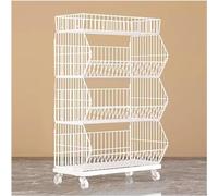 YHNNH, Scaffali e scaffalature a 4/5 strati ad alta capacità, scaffali for la cucina espositore for supermercati con ruota libera universale(White 4 Layers,L(60cm/24in))