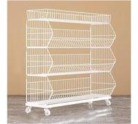 YHNNH, Scaffali e scaffalature a 4/5 strati ad alta capacità, scaffali for la cucina espositore for supermercati con ruota libera universale(White 4 Layers,L(120cm/47in))