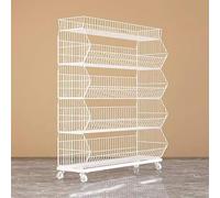 YHNNH, Scaffali e scaffalature a 4/5 strati ad alta capacità, scaffali for la cucina espositore for supermercati con ruota libera universale(White 5 Layers,L(120cm/47in))