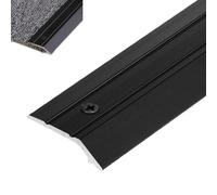 YHNNH Striscia di soglia for Pavimento in Alluminio Larga 1 Pollice - Bordatura Antiscivolo for Moquette e Transizione tra Pavimenti for Un Uso Sicuro in casa e in Ufficio(Black,170cm)