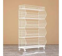 YHNNH, Supporto for oggetti salvaspazio a 5 strati for display for mercato agricolo/negozio/farmacia, facile da montare(White 5 Tier,L(90cm/35in))