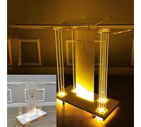YHNNH Supporto for podio Portatile con rotelle, podio for discorso in plexiglass a LED con Ampia Superficie di Lettura for Matrimoni, Ufficio e aule