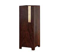 YHNNH Supporto portaombrelli rettangolare in legno con gancio in ottone e vassoio for l'acqua in plastica for portaoggetti for ingresso, casa, ufficio, marrone