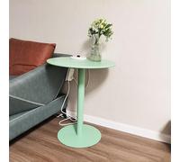 YHNNH, Tavolino da caffè rotondo vintage dorato, con base in marmo - tavolino piccolo, for piccoli spazi, tavolino, for divano, poltrona, patio(Green,48cm/18.9in)