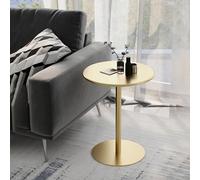 YHNNH, Tavolino da caffè rotondo vintage dorato, con base in marmo - tavolino piccolo, for piccoli spazi, tavolino, for divano, poltrona, patio(Gold,48cm/18.9in)