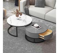 YHNNH, Tavolino da caffè Set da 2, con cassettiera - Elegante tavolino ad incastro e tavolino da divano for soggiorno, camera da letto - Tavolino da tè contemporaneo(5,80 * 60cm/31.4 * 23.6in)