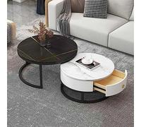 YHNNH, Tavolino da caffè Set da 2, con cassettiera - Elegante tavolino ad incastro e tavolino da divano for soggiorno, camera da letto - Tavolino da tè contemporaneo(6,80 * 60cm/31.4 * 23.6in)