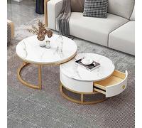 YHNNH, Tavolino da caffè Set da 2, con cassettiera - Elegante tavolino ad incastro e tavolino da divano for soggiorno, camera da letto - Tavolino da tè contemporaneo(8,80 * 60cm/31.4 * 23.6in)