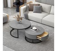 YHNNH, Tavolino da caffè Set da 2, con cassettiera - Elegante tavolino ad incastro e tavolino da divano for soggiorno, camera da letto - Tavolino da tè contemporaneo(2,70 * 50cm/27.5 * 19.6in)
