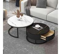 YHNNH, Tavolino da caffè Set da 2, con cassettiera - Elegante tavolino ad incastro e tavolino da divano for soggiorno, camera da letto - Tavolino da tè contemporaneo(4,70 * 50cm/27.5 * 19.6in)